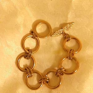 Victoria's Secret gold tone chain link  angel rhinestone  clasp